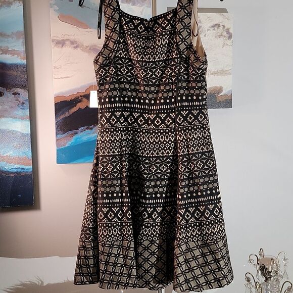 Donna Ricco Women's Printed Fit & Flare Dress Blac - Picture 5 of 5